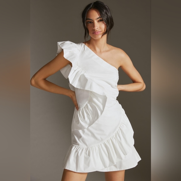 Ruffled one-shoulder mini dress - Picture 2 of 3